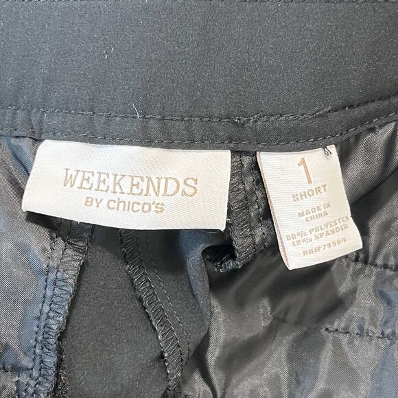 Chicos Pants Womens Medium Black Stretch Weekends Business Office Formal - Picture 3 of 9
